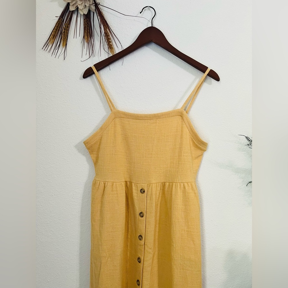 Madewell Cami Button-Front Textured Pickets Midi Dress Size Medium - Picture 7 of 12